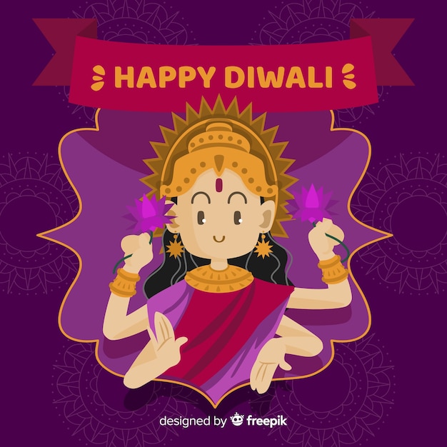 Free Vector hand drawn shiva diwali background