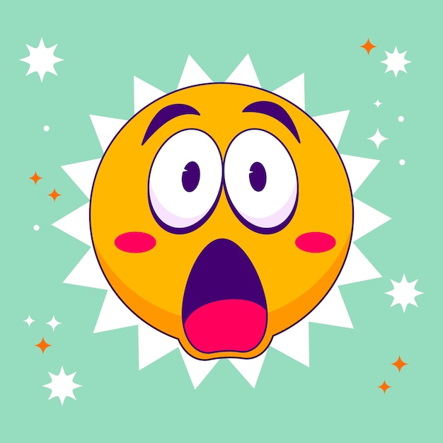 Free vector hand drawn  shocked emoji illustration