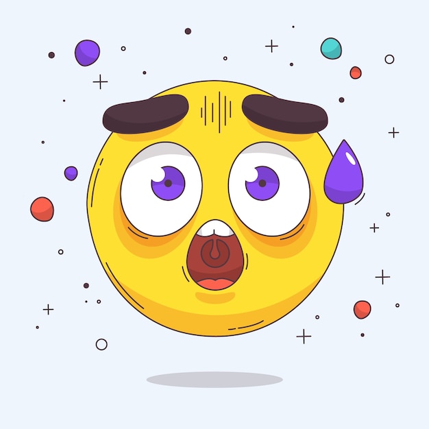 Free vector hand drawn  shocked emoji illustration