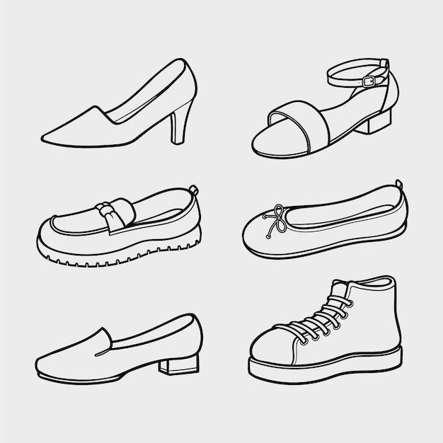 Free Vector hand drawn shoe outline illustration