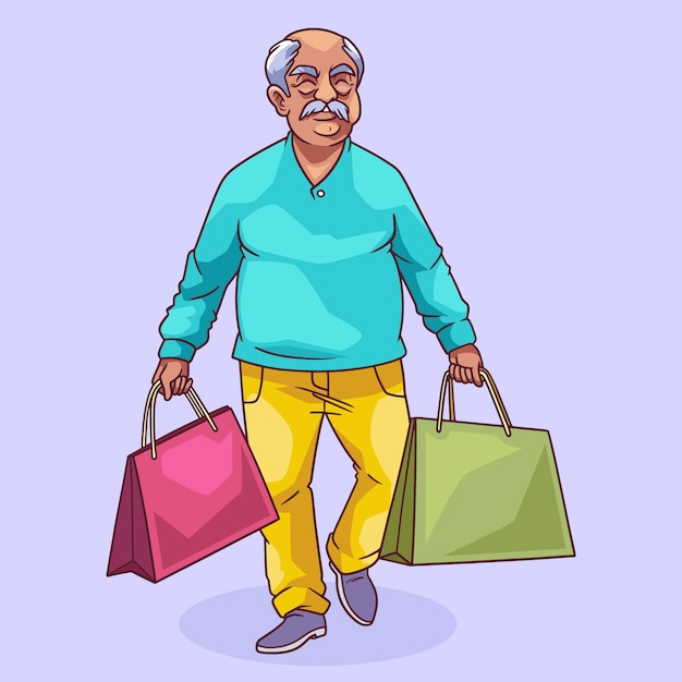 Free Vector hand drawn shopping cartoon illustration