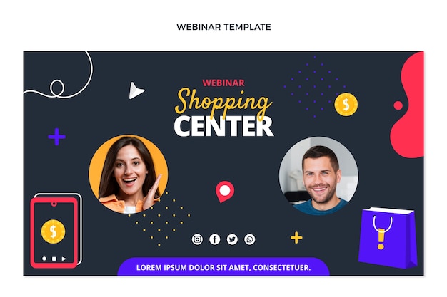 Free Vector hand drawn shopping center webinar