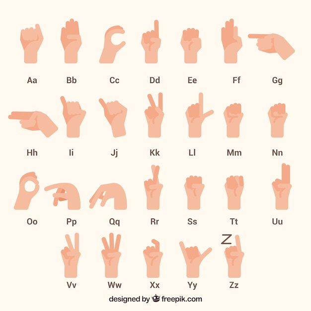 Free vector hand drawn sign language alphabet