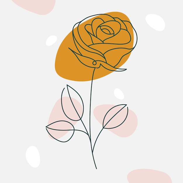 Free Vector hand drawn simple flower outline illustration