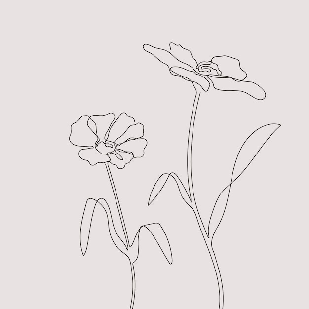 Hand drawn simple flower outline