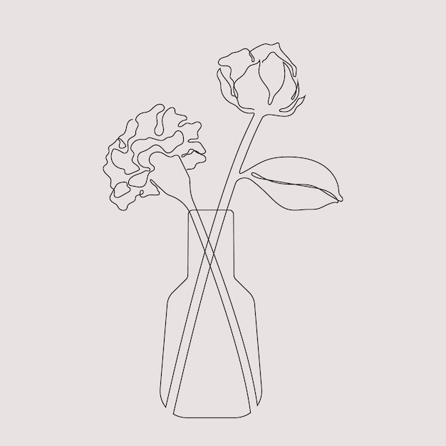 Free Vector hand drawn simple flower outline