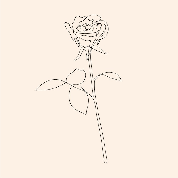 Free Vector hand drawn simple flower outline