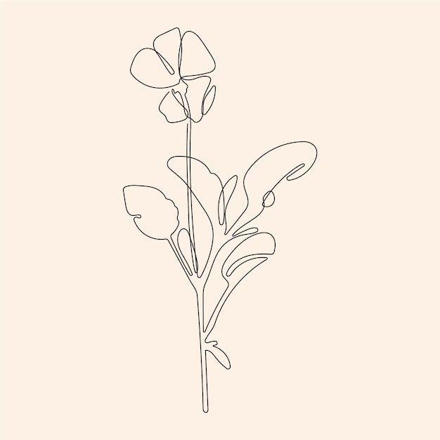 Free Vector hand drawn simple flower outline