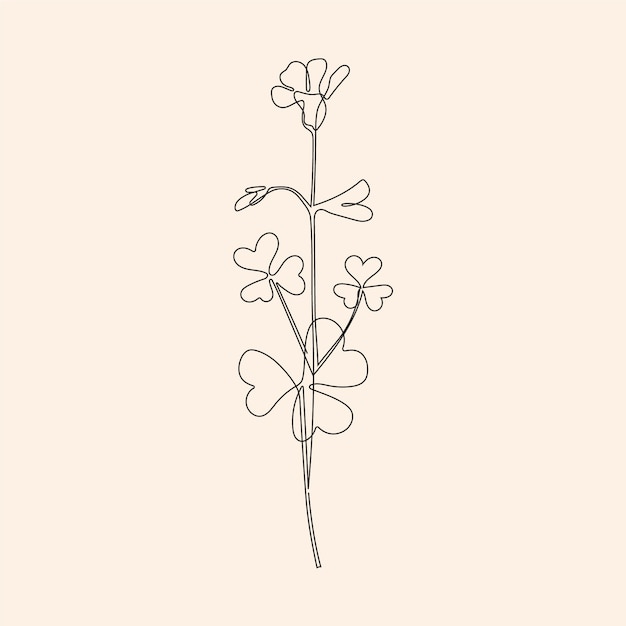 Free vector hand drawn simple flower outline