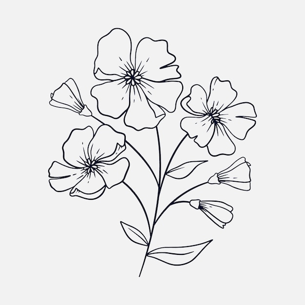 Hand drawn simple flower outline