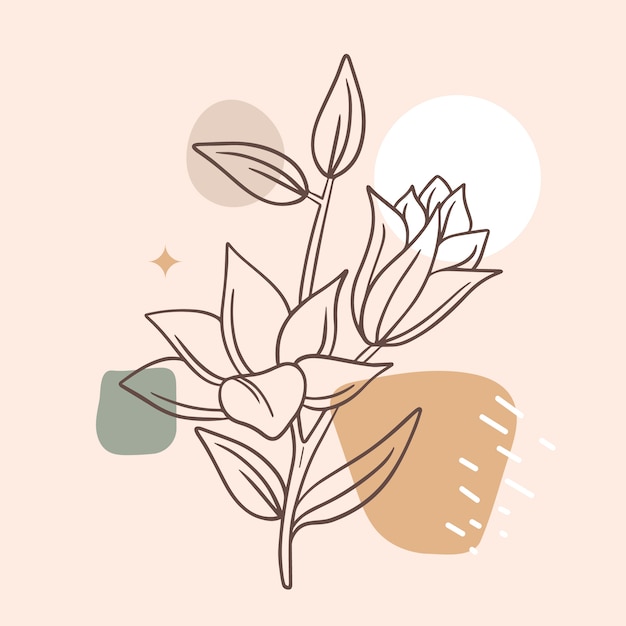 Free Vector hand drawn simple flower outline