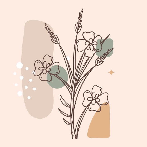 Free Vector hand drawn simple flower outline