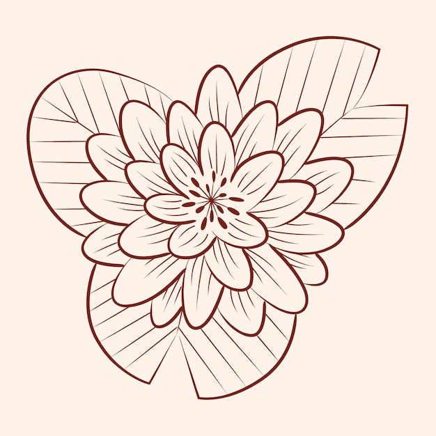 Hand drawn simple flower outline