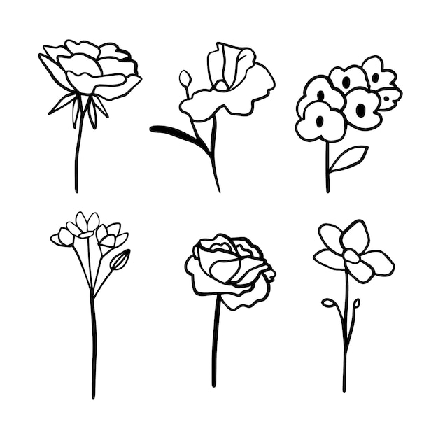 Hand drawn simple flower outline