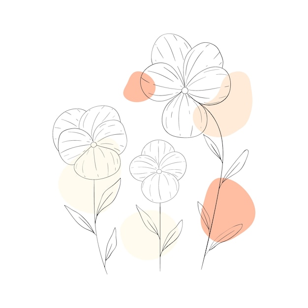 Free Vector hand drawn simple flower outline