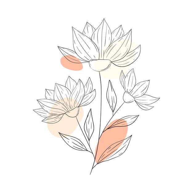 Hand drawn simple flower outline