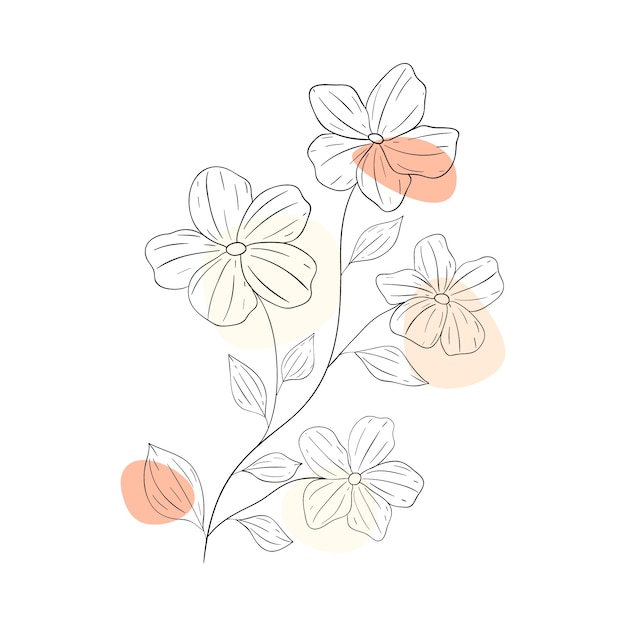 Free vector hand drawn simple flower outline