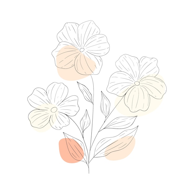 Free Vector hand drawn simple flower outline