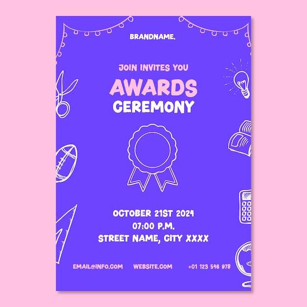 Hand drawn simple the ultimate awards night ceremony invitation