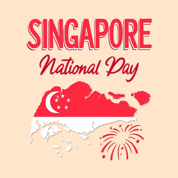 Free vector hand drawn singapore national day lettering