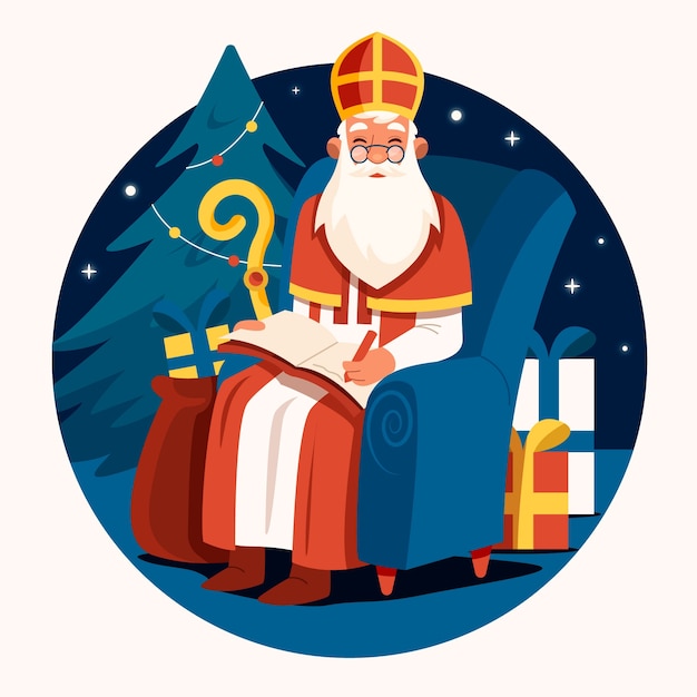 Free Vector hand drawn sinterklaas illustration