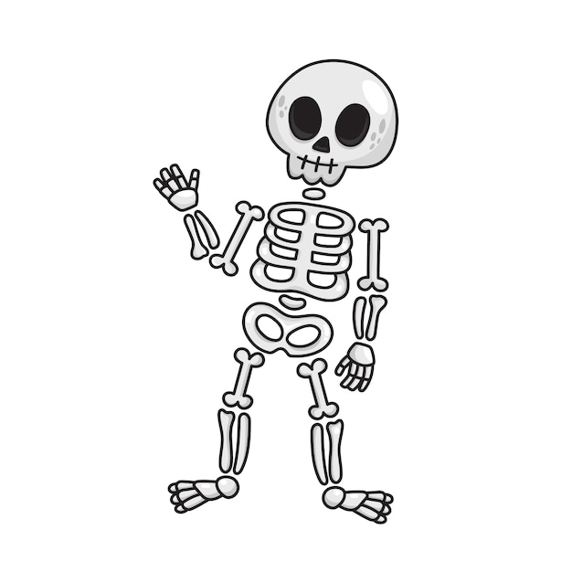 Free vector hand drawn skeleton cartoon illustration