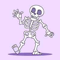 Free vector hand drawn skeleton cartoon illustration