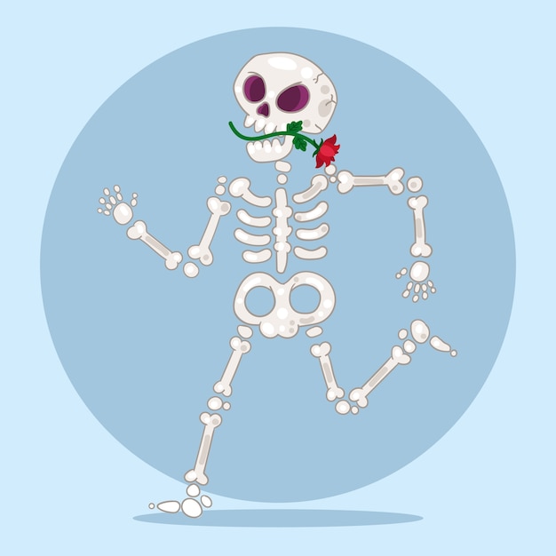 Free vector hand drawn skeleton cartoon illustration