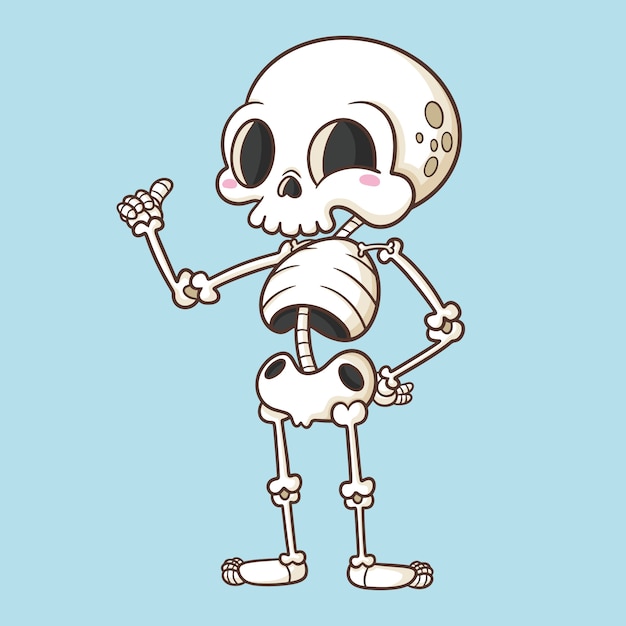 Free vector hand drawn skeleton cartoon illustration