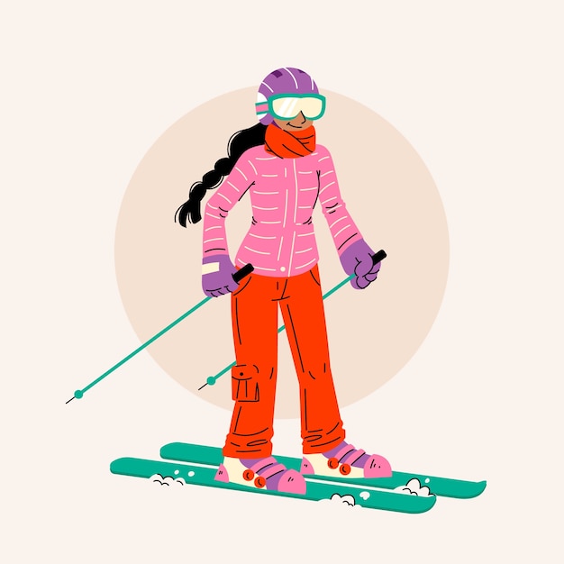 Free Vector hand drawn ski  cartoon illustration