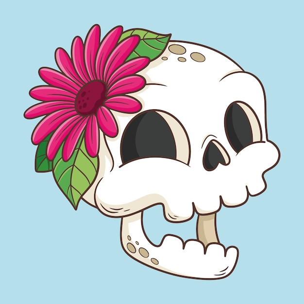 Free vector hand drawn skull cartoon illustration