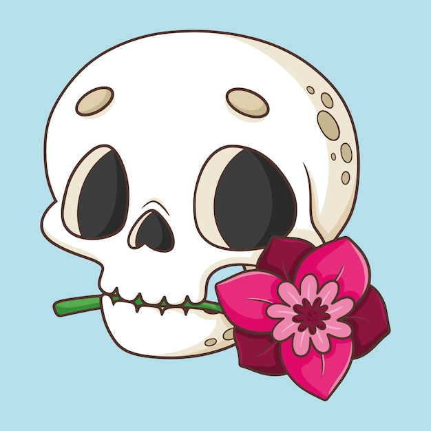 Free vector hand drawn skull cartoon illustration