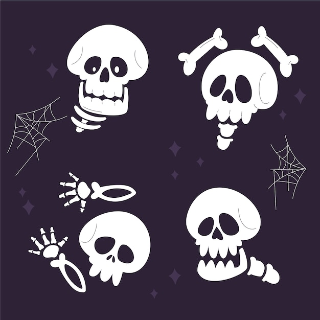 Free vector hand drawn skull silhouette illustration