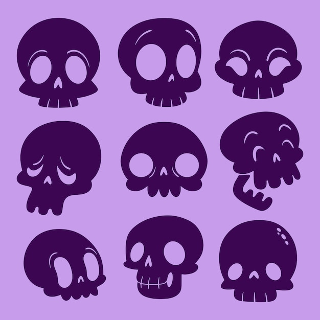 Free vector hand drawn skull silhouette illustration