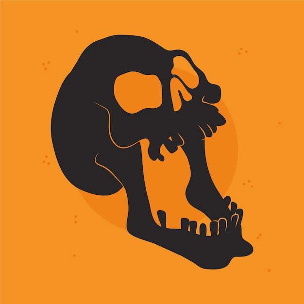 Free vector hand drawn skull silhouette illustration