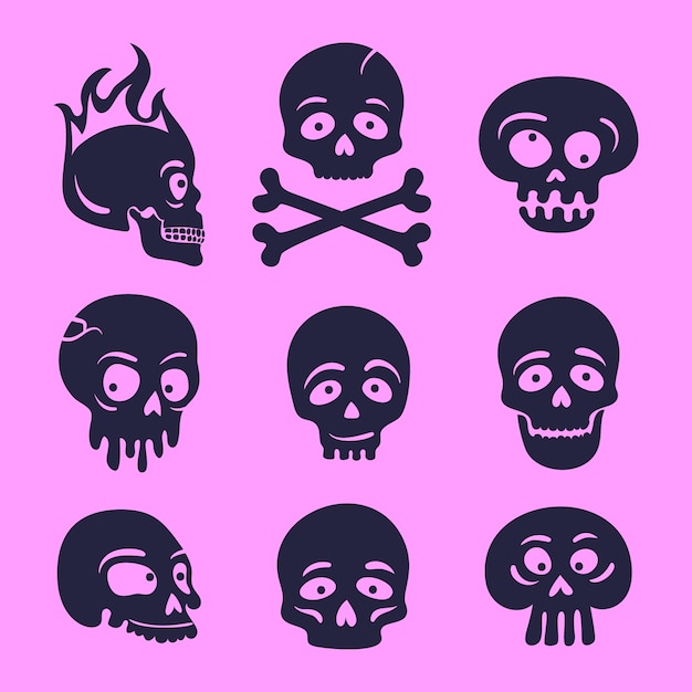 Free vector hand drawn skull silhouette illustration