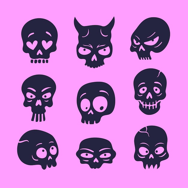 Free Vector hand drawn skull silhouette illustration