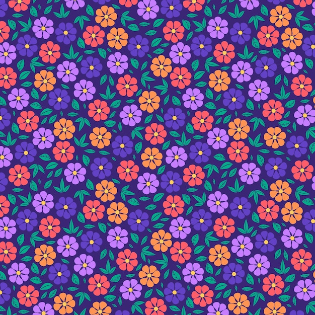 Hand drawn small flowers pattern design