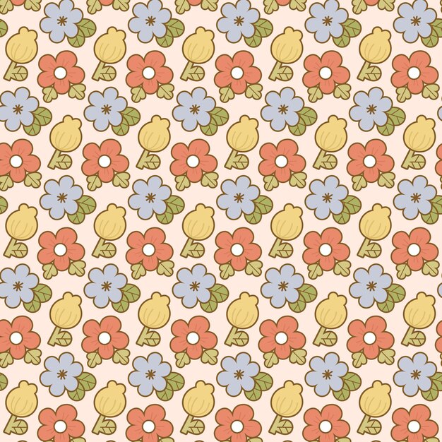 Hand drawn small flowers pattern design