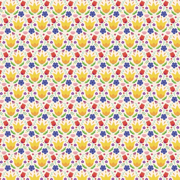 Hand drawn small flowers pattern design