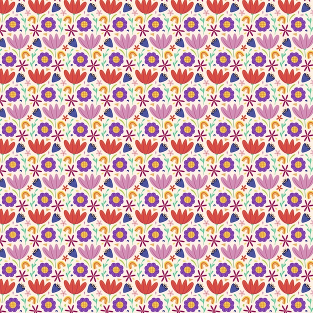 Hand drawn small flowers pattern design