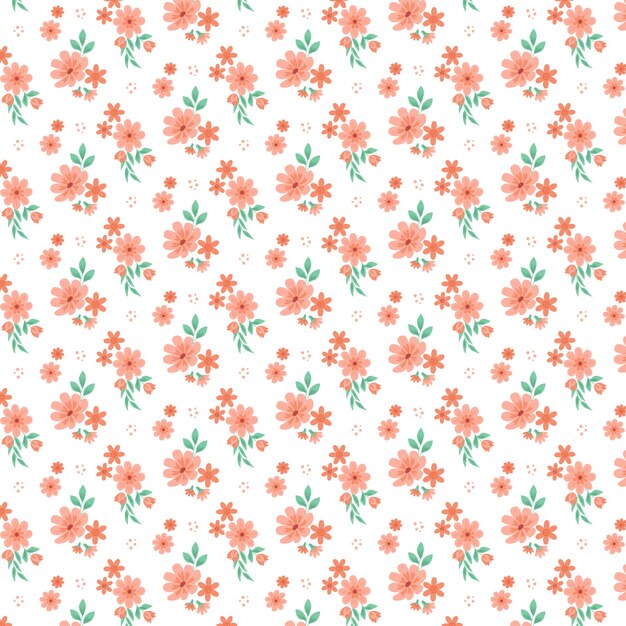 Hand drawn  small flowers pattern design