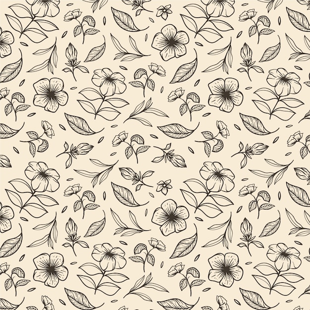 Hand drawn small flowers pattern design