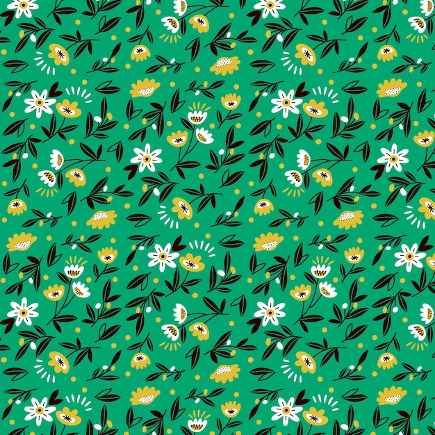 Hand drawn small flowers pattern