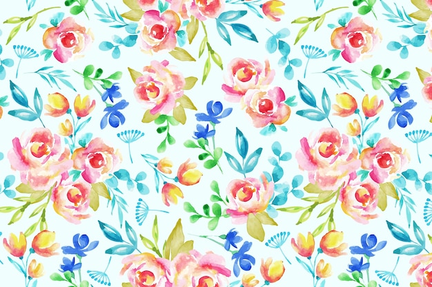 Hand drawn small flowers pattern