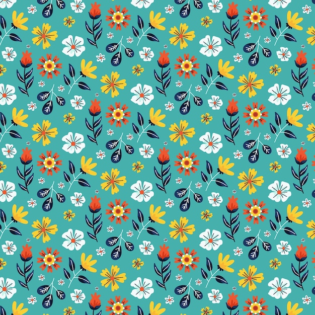 Hand drawn small flowers pattern