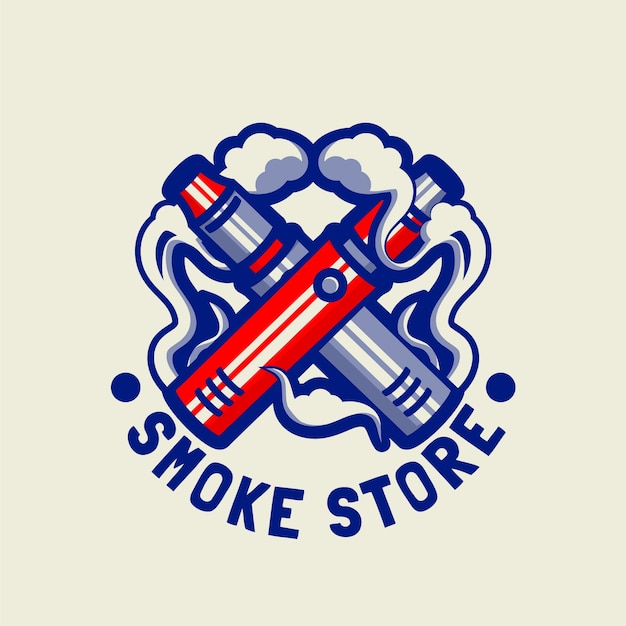 Free Vector hand drawn smoke shop logo design