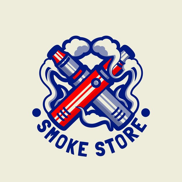 Hand drawn smoke shop logo design