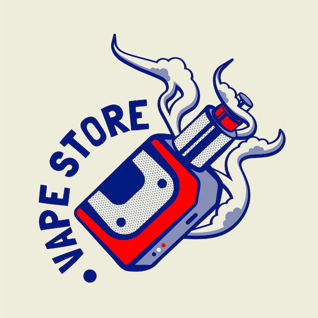 Free Vector hand drawn smoke shop logo design