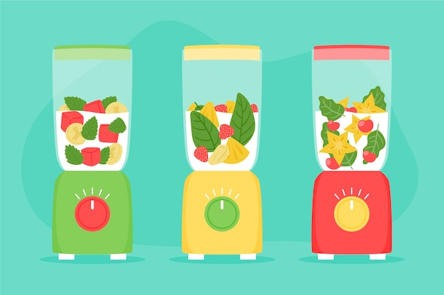 Free Vector hand drawn smoothies in blender glass illustration